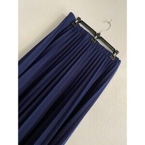 Vintage 70’s Accordion Pleated Skirt 14 Knee Length Blue Secretary Academia F33